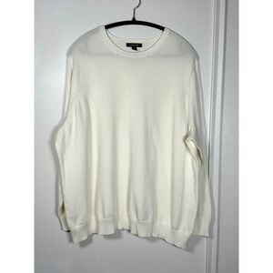 Lands' End womens 3X cream knit pullover crewneck sweater‎ baumwolle short